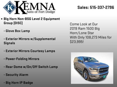 2019 RAM 1500 Big Horn/Lone Star Crew Cab 4x4 5'7" Box