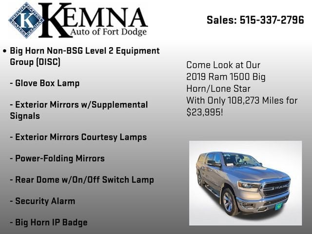 2019 RAM 1500 Big Horn/Lone Star Crew Cab 4x4 5'7" Box