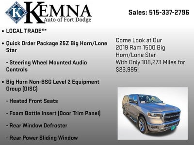 2019 RAM 1500 Big Horn/Lone Star Crew Cab 4x4 5'7" Box
