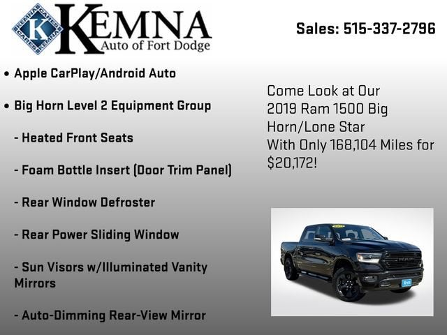 2019 RAM 1500 Big Horn/Lone Star Crew Cab 4x4 5'7" Box