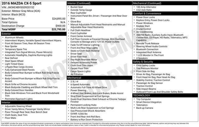 2016 Mazda Mazda CX-5 Sport