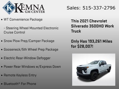 2021 Chevrolet Silverado 3500HD 4WD Crew Cab Standard Bed WT