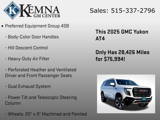 2025 GMC Yukon 4WD AT4