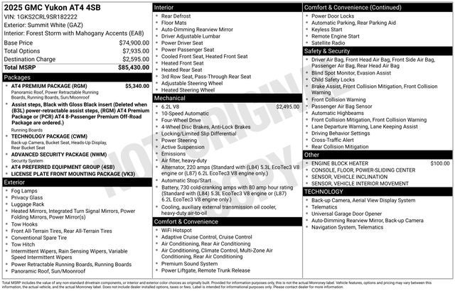 2025 GMC Yukon 4WD AT4