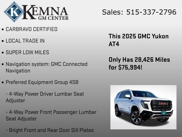 2025 GMC Yukon 4WD AT4