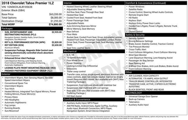 2018 Chevrolet Tahoe Premier