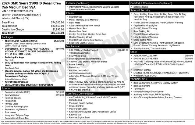 2024 GMC Sierra 2500HD 4WD Crew Cab Standard Bed Denali