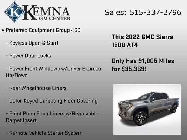 2022 GMC Sierra 1500 Limited 4WD Crew Cab Short Box AT4