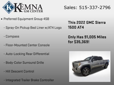 2022 GMC Sierra 1500 Limited 4WD Crew Cab Short Box AT4