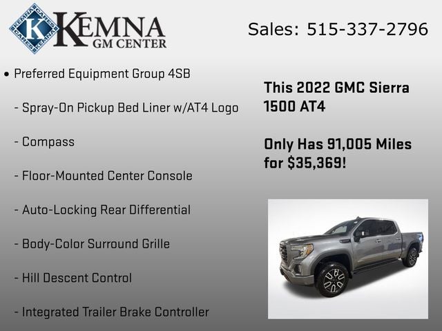 2022 GMC Sierra 1500 Limited 4WD Crew Cab Short Box AT4