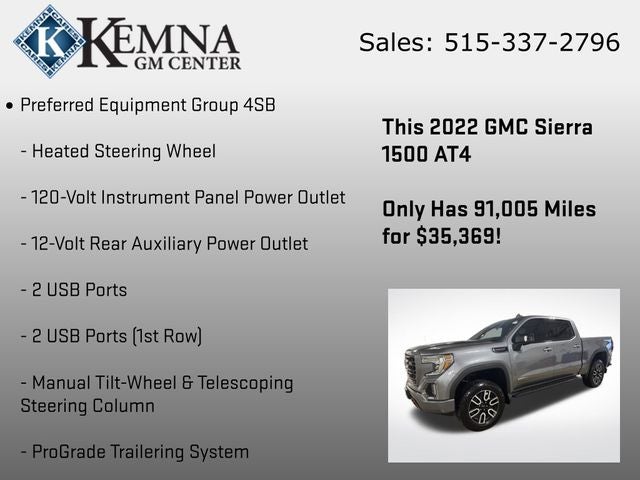 2022 GMC Sierra 1500 Limited 4WD Crew Cab Short Box AT4