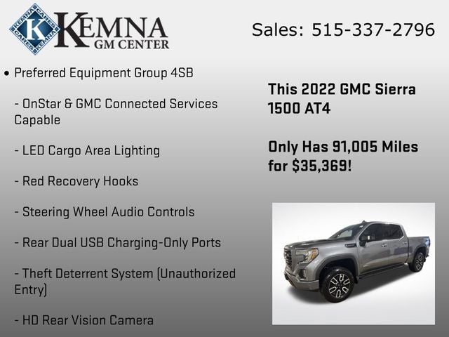 2022 GMC Sierra 1500 Limited 4WD Crew Cab Short Box AT4