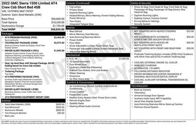 2022 GMC Sierra 1500 Limited 4WD Crew Cab Short Box AT4