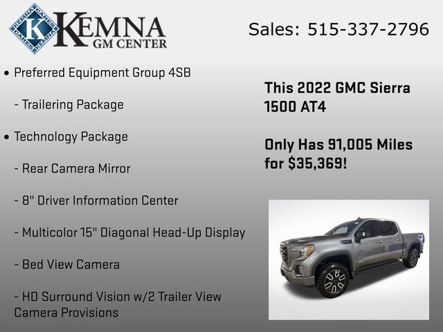 2022 GMC Sierra 1500 Limited 4WD Crew Cab Short Box AT4