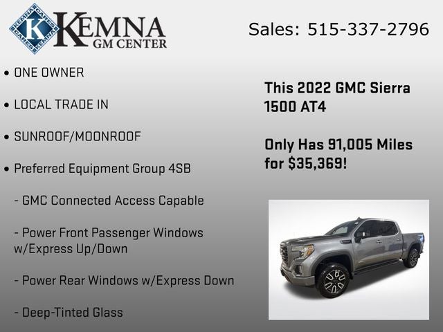 2022 GMC Sierra 1500 Limited 4WD Crew Cab Short Box AT4
