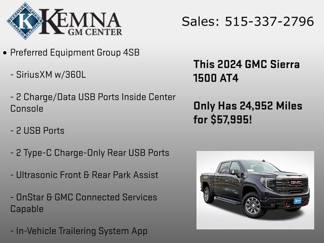 2024 GMC Sierra 1500 4WD Crew Cab Short Box AT4