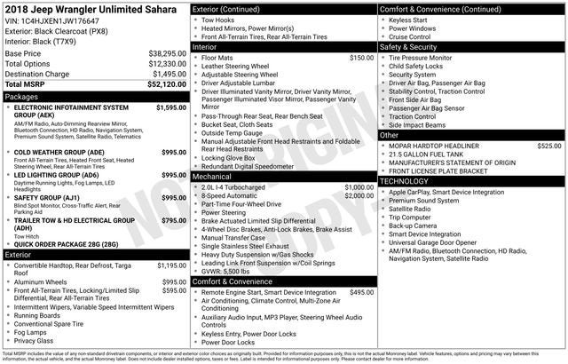 2018 Jeep Wrangler Unlimited Sahara 4x4