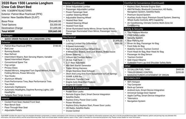 2020 RAM 1500 Laramie Longhorn Crew Cab 4x4 5'7" Box
