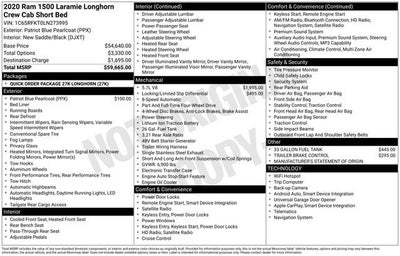 2020 RAM 1500 Laramie Longhorn Crew Cab 4x4 5'7" Box