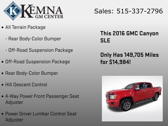 2016 GMC Canyon 4WD SLE