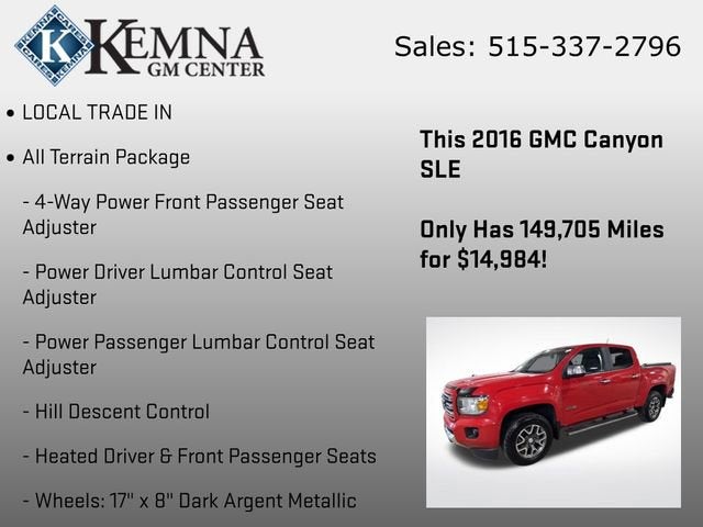 2016 GMC Canyon 4WD SLE