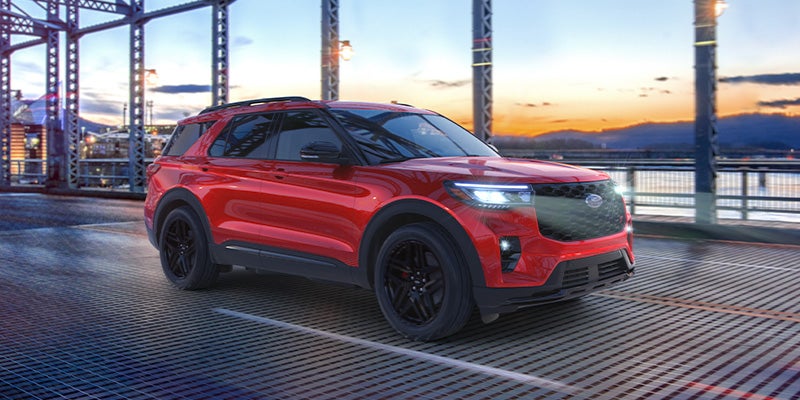 a red 2025 ford explorer